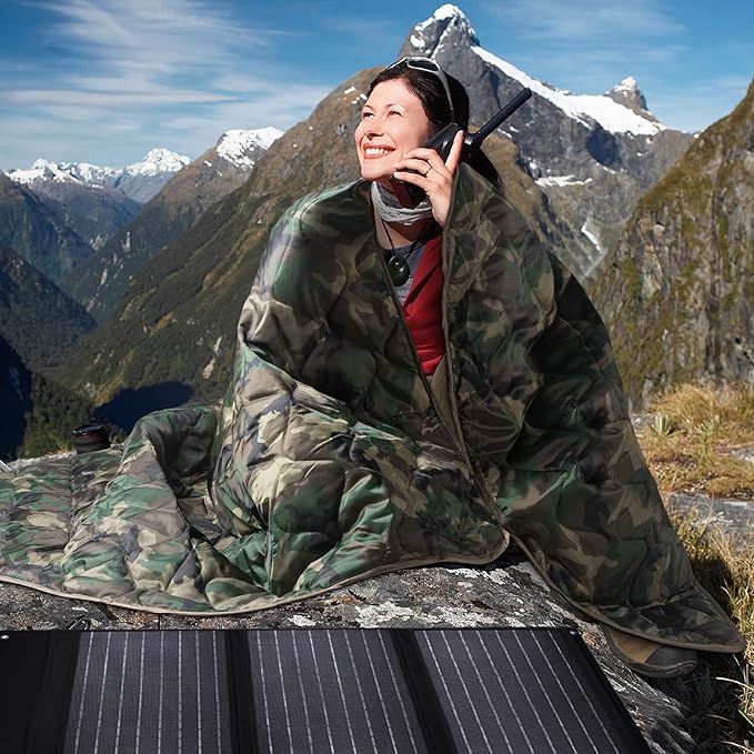 Poncho Liner Military Insulation Outdoor Camping Blanket for Travel, Beach, Grass, Picnic, Car Emergency, Outdoor, Survival