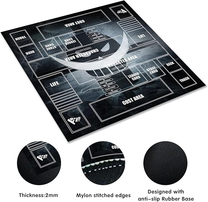 Playmat for One Piece Card Game for Two Players, 24x24 inches, with 4-Pocket Card Binder Set and 400+ Card Capacity (Smell)