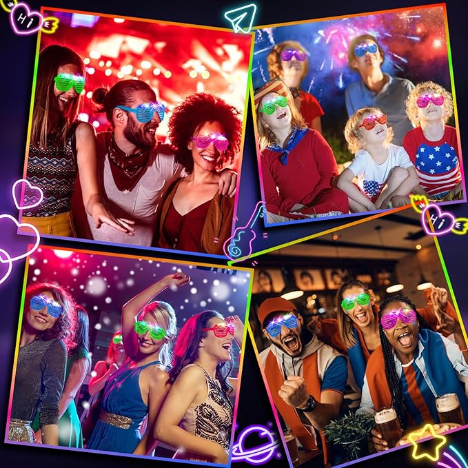 180 PCS Light Up Glasses, Glow In The Dark Party Supplies, LED Glasses, Glow Glasses, Glow In The Dark Glasses for Kids and Adults, Neon Glasses for Glow Party, Wedding, Birthday, Halloween