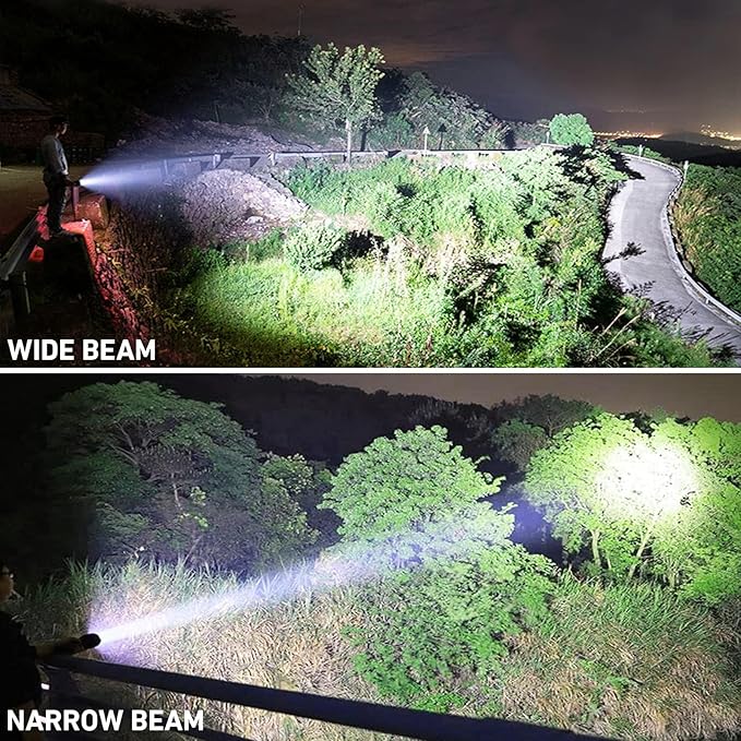 LBE Rechargeable Brightest LED Flashlight, 90,000 High Lumens Super Bright Powerful Flashlight with 5 Modes, IPX7 Waterproof Handheld Large Flash Light for Emergencies Camping