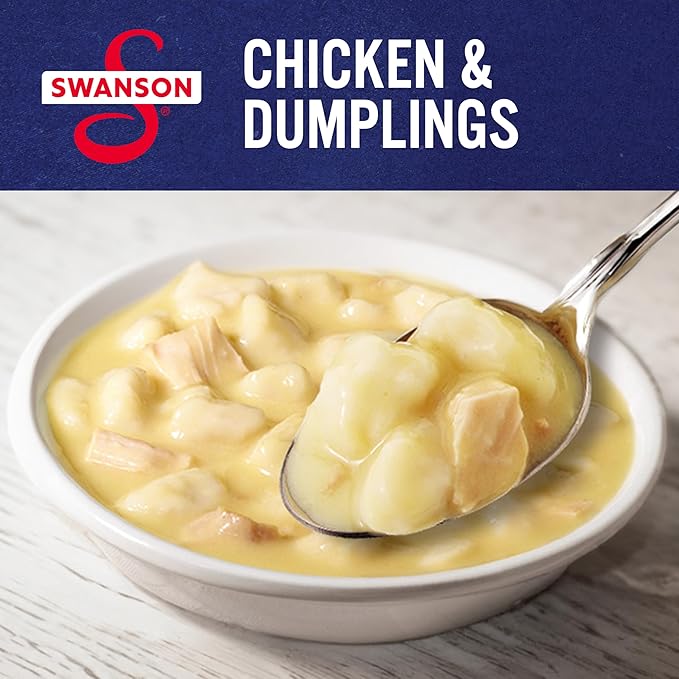Swanson Canned Chicken and Dumplings With White and Dark Chicken Meat, 10.5 OZ Can (Pack of 4)