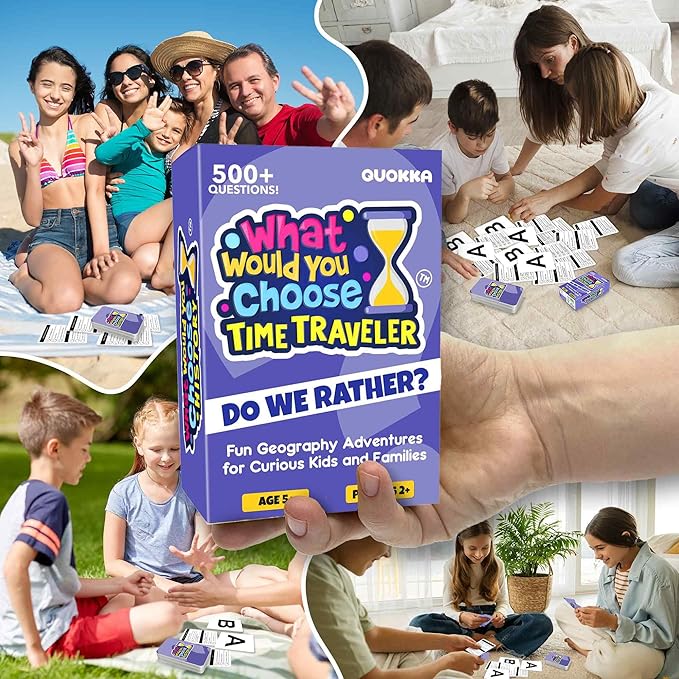 QUOKKA Board Game for 8-12 Year Olds - History Edition - Family Card Game for Kids Ages 5-8 - What Would You Choose | Pick Your Answer | Get to Know You - Fun Game Night for Boys & Girls