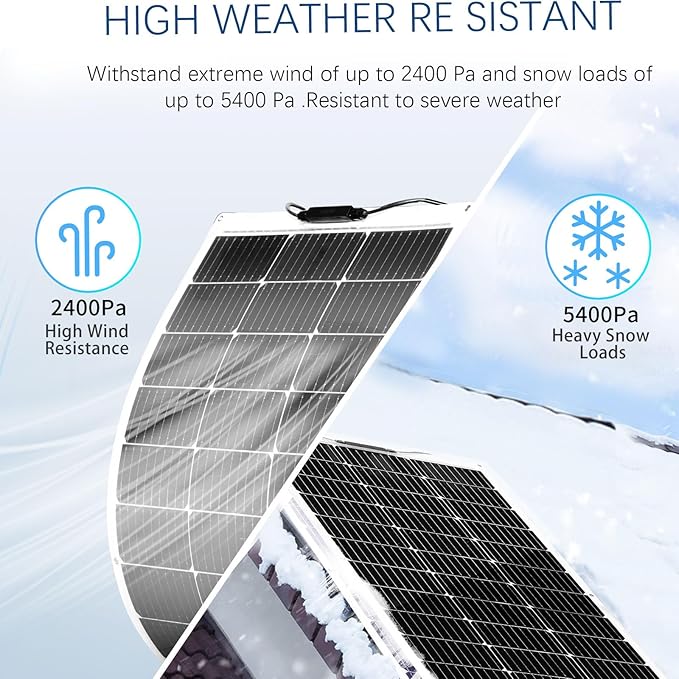 XINPUGUANG Flexible Solar Panel 100W 12V Monocrystalline 400W Solar Kit 40A Charge Controller Extension Cable Battery Cable Off-Grid for RV Boat Cabin Tent Car (400W-1)