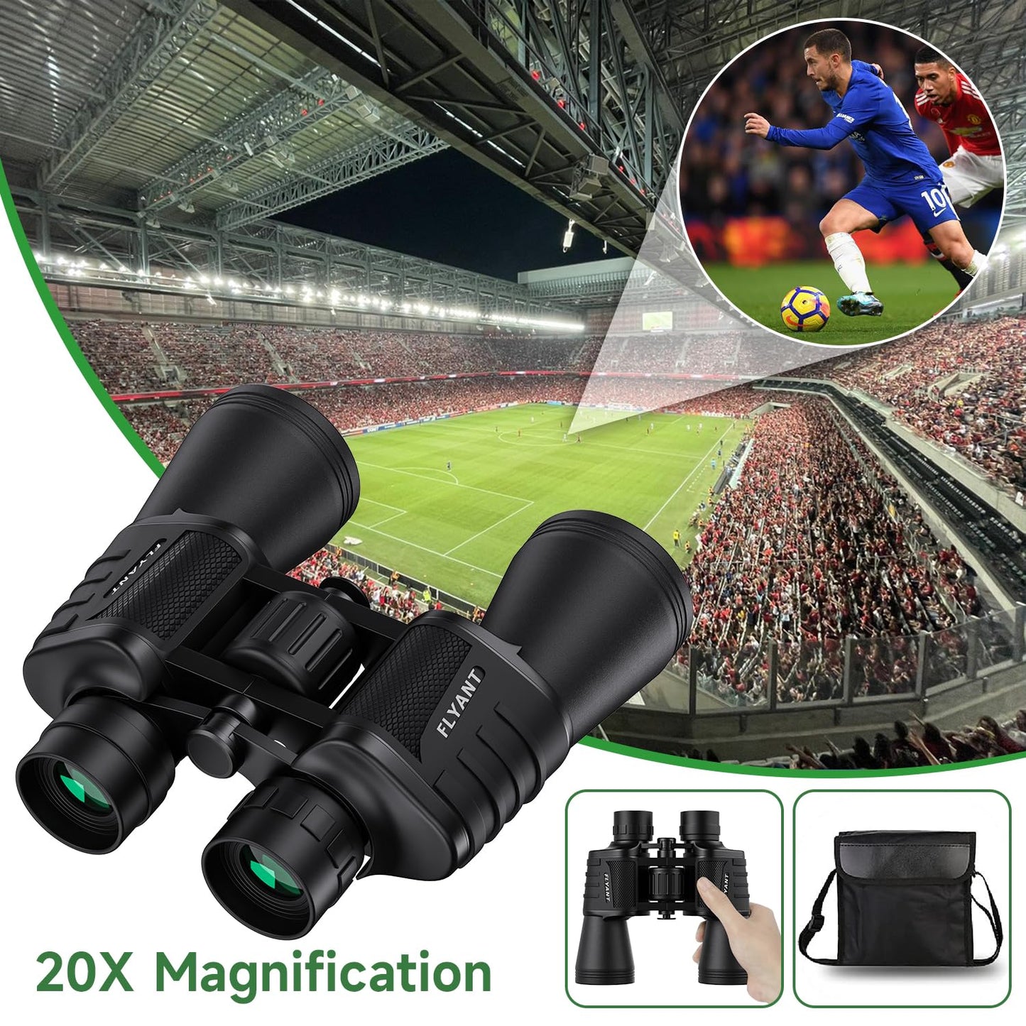 20x50 High Powered Binoculars for Adults, Waterproof Compact Binoculars with Low Light Vision for