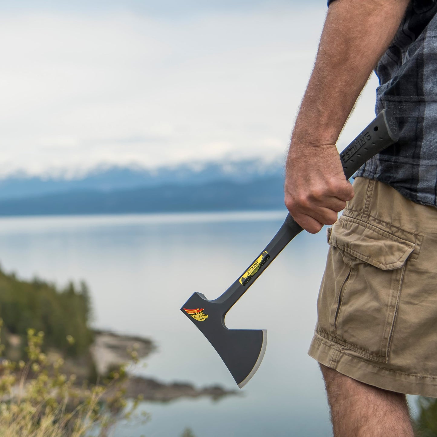 ESTWING Camper's Axe - 19" USA Made Special Edition Camping Ax with Forged Steel Construction &