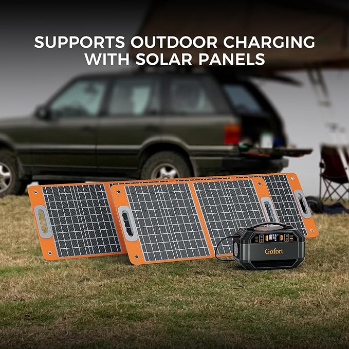 Portable Power Station 330W 299Wh Power Supply Solar Generator Backup Battery Pack with 110V Pure Sine Wave AC Outlets USB QC 3.0 DC Port for Home Emergency Outdoor Camping RV Travel