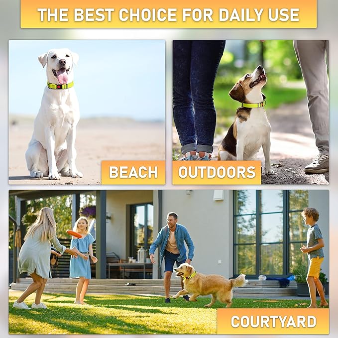 Adjustable Dog Collar with QR Code Dog Tag ID Attached - Made in USA - Honeycomb Waterproof Heavy Duty Dog Collar with Safe Lock Buckle - Odor Proof Pet Collar for Dogs with Strong Zinc D Ring