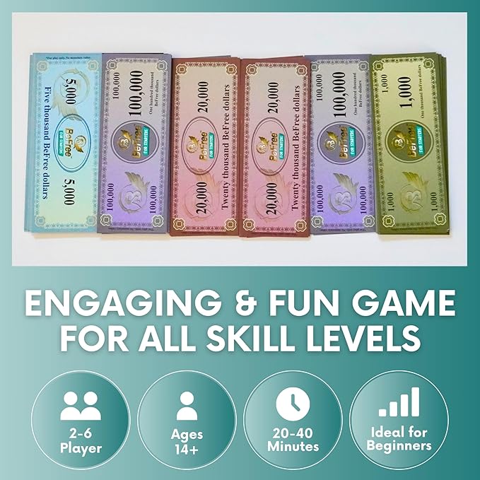BeFree for Starters ??Financial Literacy Card Game | Learn to Earn Money, Invest & Manage Cash Flow | Educational Family Strategy Game for Teens & Adults