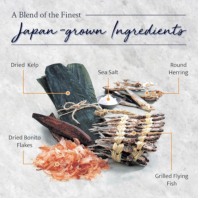 Kayanoya Dashi, Original Dashi Stock Powder, Dashi Powder with Superb Flavor from Bonito Flakes, Round Herring, Grilled Flying Fish and More, (8g Packets x 12)