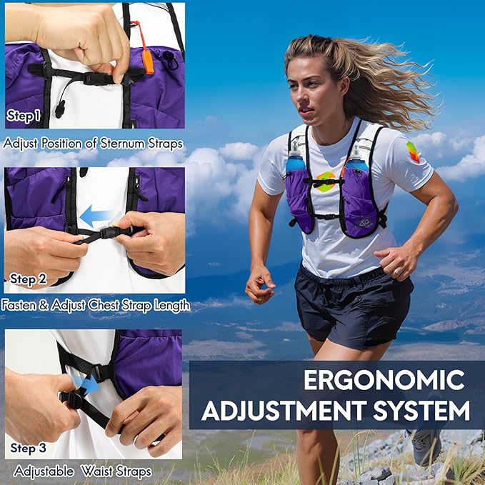 Haimont Running Hydration Vest, 5L Lightweight Runner Vest Pack for Women Men, Trail Running