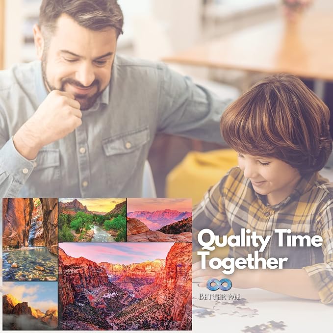 Better Me Zion National Park 1000-Piece Puzzle - USA Jigsaw Puzzle Featuring Mount Zion Canyon & More, for National Park Lovers