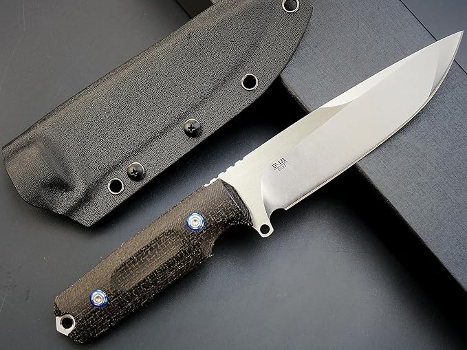 Eafengrow EF131 Fixed Blade Knife,DC53 Steel Blade,Micarta Handle Full Tang Fixed Knifes for Camping Hunting Bushcraft