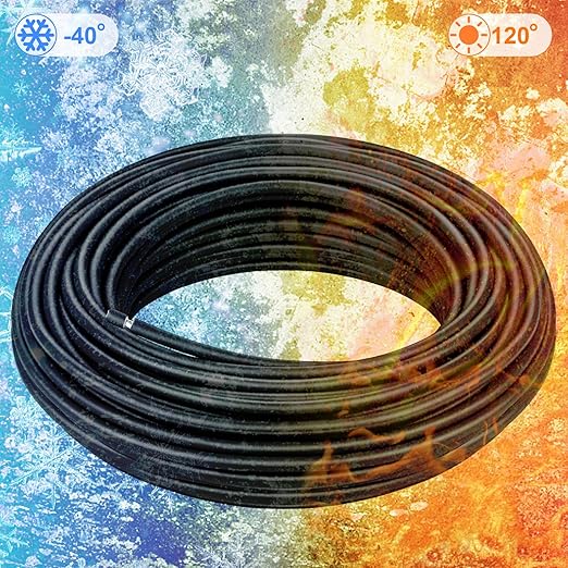 Solar Panel Wire - 80FT Black Tinned Copper Wire, 10AWG (6mm²) PV Wire Solar Extension Cable for Outdoor Automotive RV Boat Marine Solar Panel - Black (10AWG 80FT)