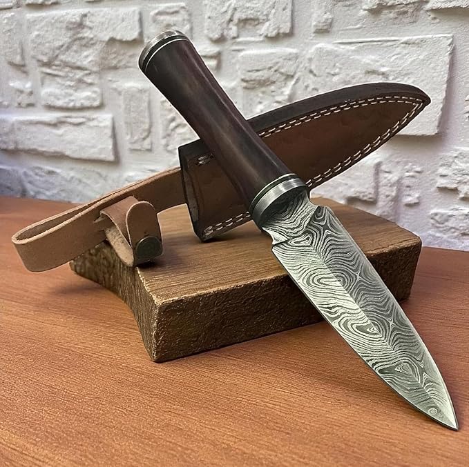 DG-28 Handmade Damascus Steel Knife ??Beautiful Rose Wood Handle