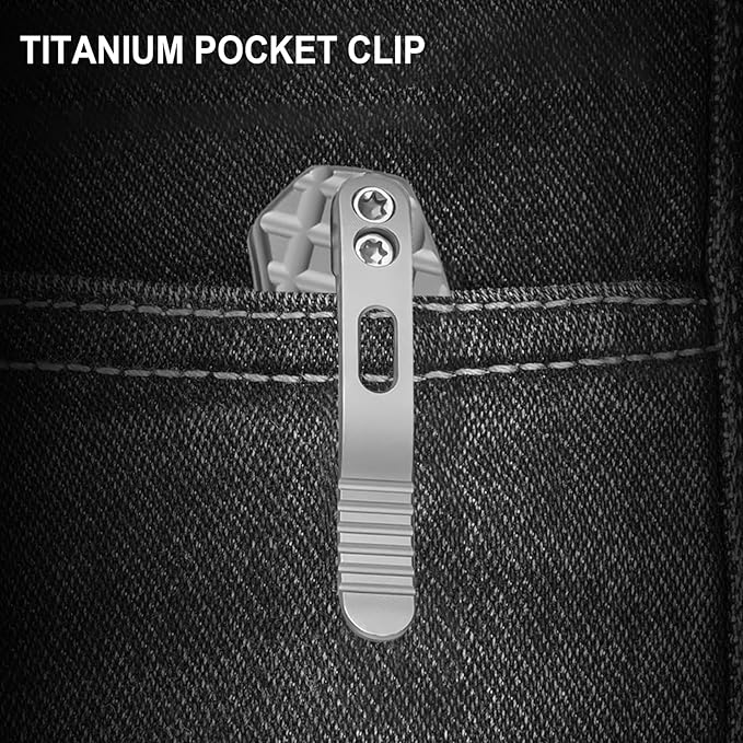 Kizer Mini Bulldog Pocket Knife, 2.5??S45VN Sheepsfoot Blade Folding Knife, Titanium Handle Clutch Lock Small EDC Knife for Men Women Gift, Camping Hunting Knives Ki3672SA2