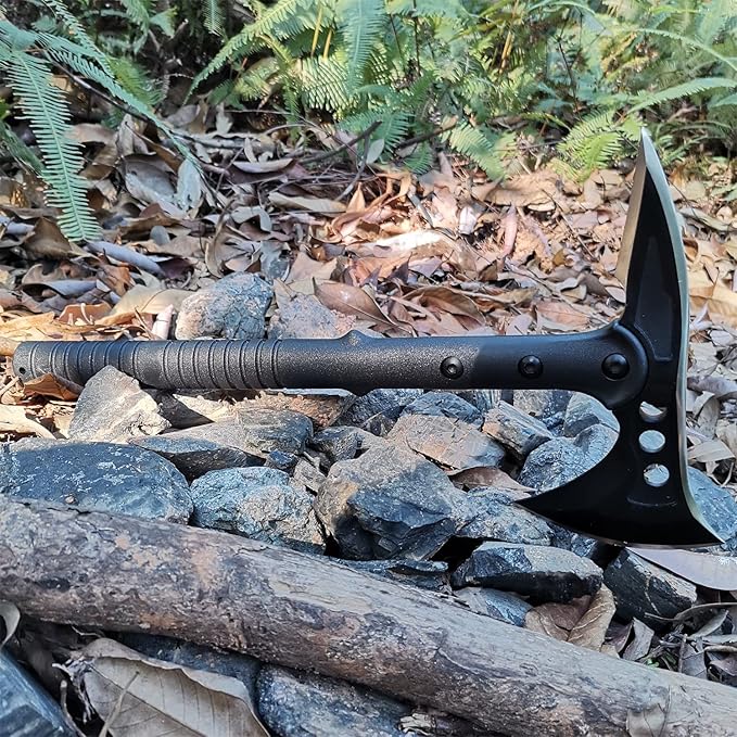 DOOM BLADE Camping Hatchet Axe with Nylon Sheath,Tomahawk Viking Forged High Carbon Steel,Portable Camping Axe for Outdoor Splitting Wood,Hunting Survival (Double-Bit Axe * 1)