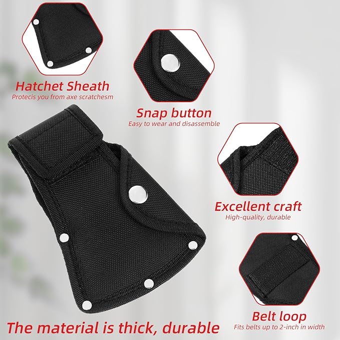 Hatchet Sheath Black Oxford Hatchet Cover with Belt Loop Safety Outdoor Camping Axe Blade Protection Cover Axe Blade Protector