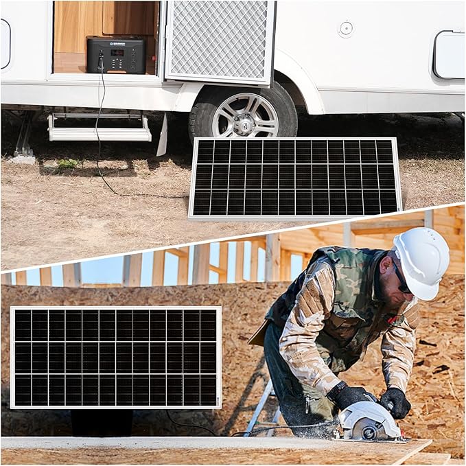 ECO-WORTHY 195 Watt Solar Panel 12 Volt Monocrystalline Solar Panel High Efficiency PV Module Power Charger for Sunsheds, Canopies, RVs, Farms and Other Off-Grid Applications