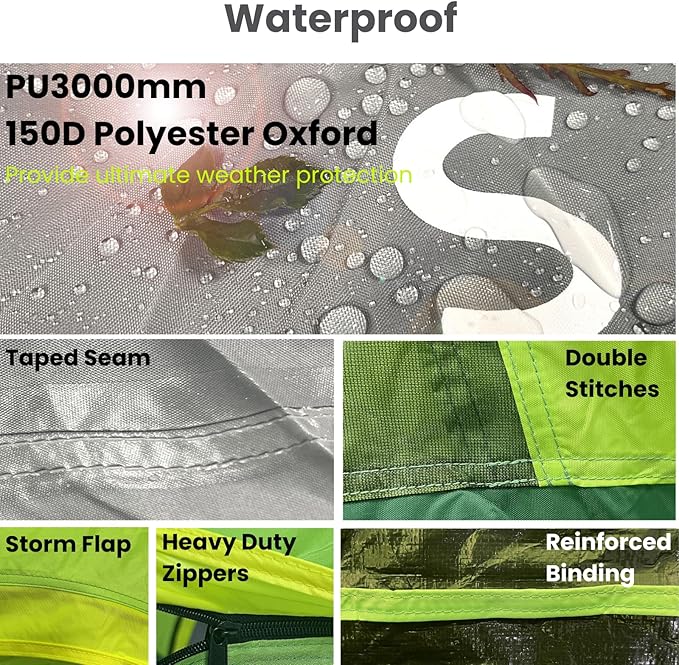 Savvycraft Pickup Truck Tent for Full Size and Mid Size Truck Short Bed and Long Bed, Waterproof P3000mm 2-Person Double Layer Truck Bed Camping Tent, Expandable Awning, Rainfly, Storage Bag Included