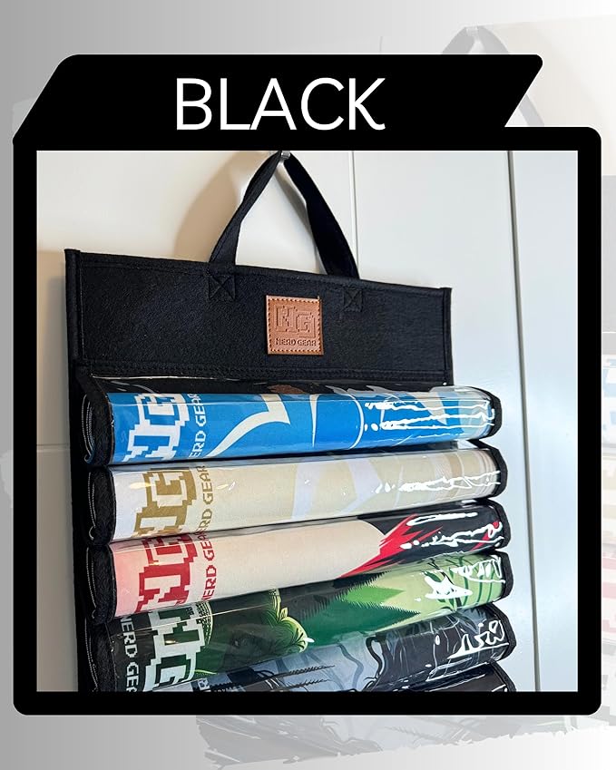 Nerd Gear Playmat Sanctuary - MTG Playmat Holder & Organizer Solution - Stores 12 TCG Mats + Tube - Ideal for Magic Playmats - Premium Playmat TCG Storage (Black)