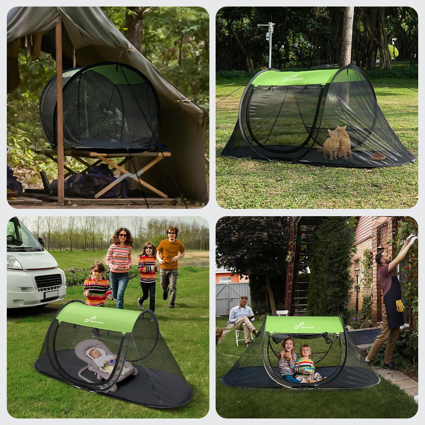 Sportneer Pop-Up Mosquito Net Tent, Instant Setup Camping Shelter for Cot or Ground, Breathable