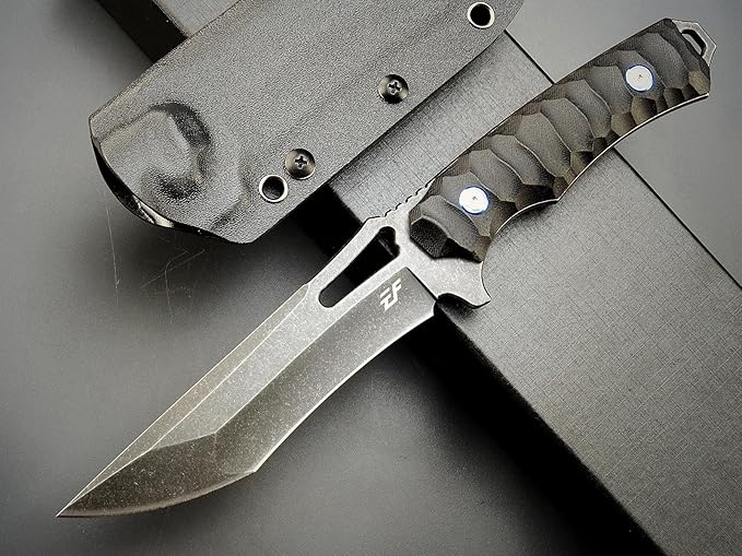 Eafengrow EF132 Fixed Blade Knife, DC53 Steel Blade,G10 Handle Full Tang EDC Fixed Knifes Straight Knife for Working Camping Hunting with Kydex Sheath