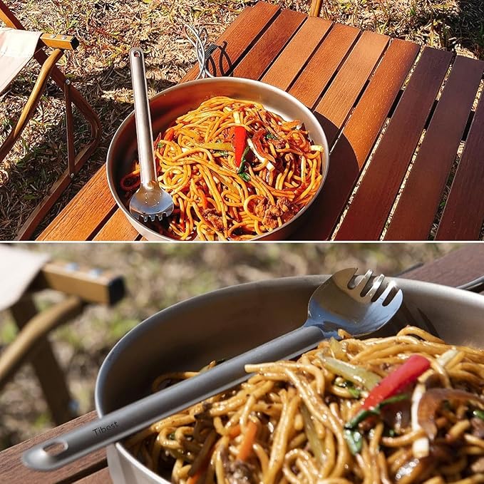 Titanium Spork Long Handle, Ultra Lightweight Camping Utensil for Backpacking Camping, Hiking, Outdoors