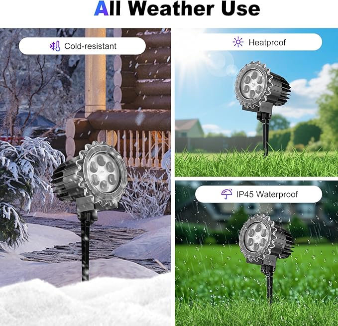 Matekxy Halloween Projector Lights Outdoor, 2025 Upgraded 3D Brighter Green&Red Decoration LED Light, Landscape IP44 Waterproof Holiday Lamp for Xmas Parties Garden Patio Indoor