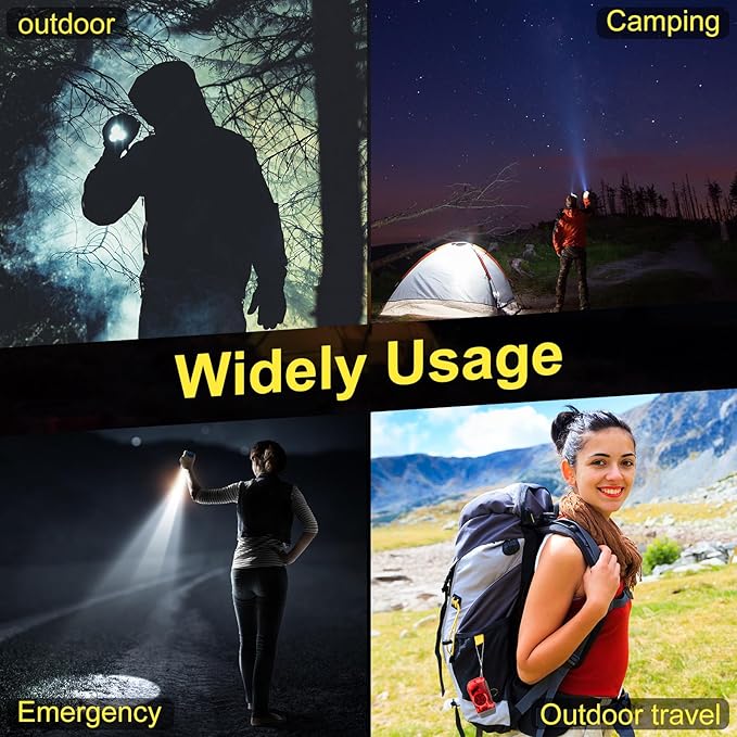 Treela 60 Pack Hand Crank Flashlight Operation Christmas Items Bulk Squeeze Flashlight No Battery Required Torchlight 3 LED Self Powered Charging(Yellow, Gray, Blue, Red)