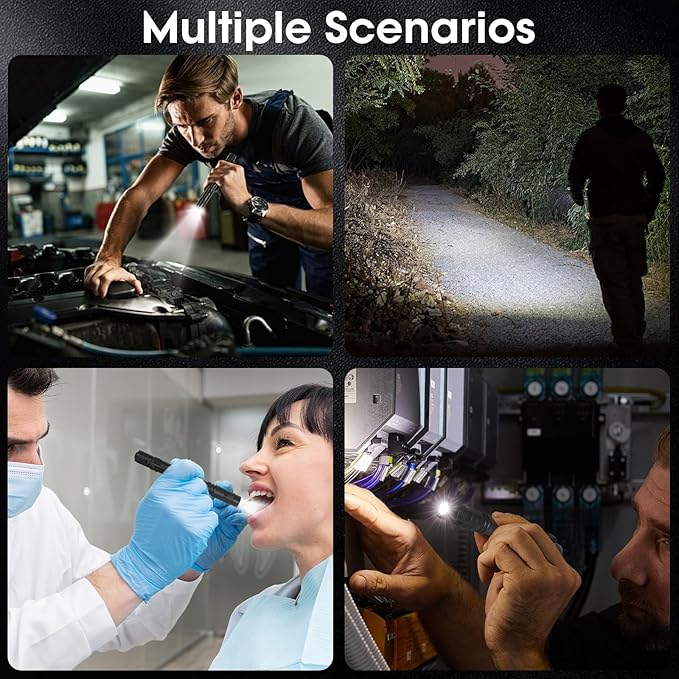 Pen Light Flashlight 2Pcs, LED Small Mini Pen Lights for Home, Emergency, Handheld Pocket Flashlights with Clip for Outdoor,Camping, IPX4 Waterproof Inspection Pen Flashlights