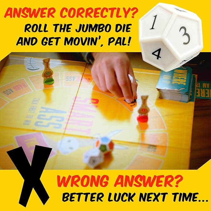 University Games, Smart Ass Trivia The Ultimate Who, What, Where Party Game , for Families and Adults Ages 12 and Up and 2 to 6 Players
