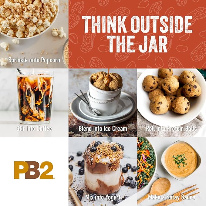 PB2 Crunchy Powdered Peanut Butter - Peanut Butter Powder with Small Crunchy Peanut Pieces
