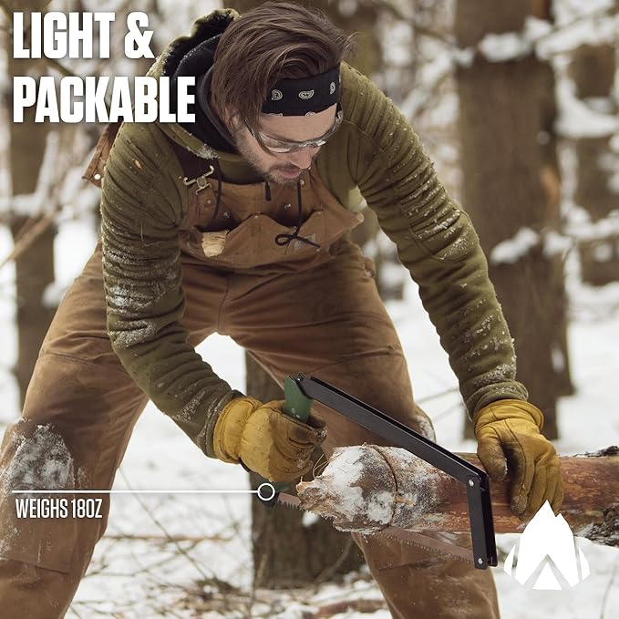 AGAWA - BOREAL21 Tripper Kit - Includes 21" Folding Saw, Nylon Carrying Case, 21" All-Purpose & 21" Aggressive Blade - For Camping, Hiking & Survival Gear (Black Frame/Green Handle)