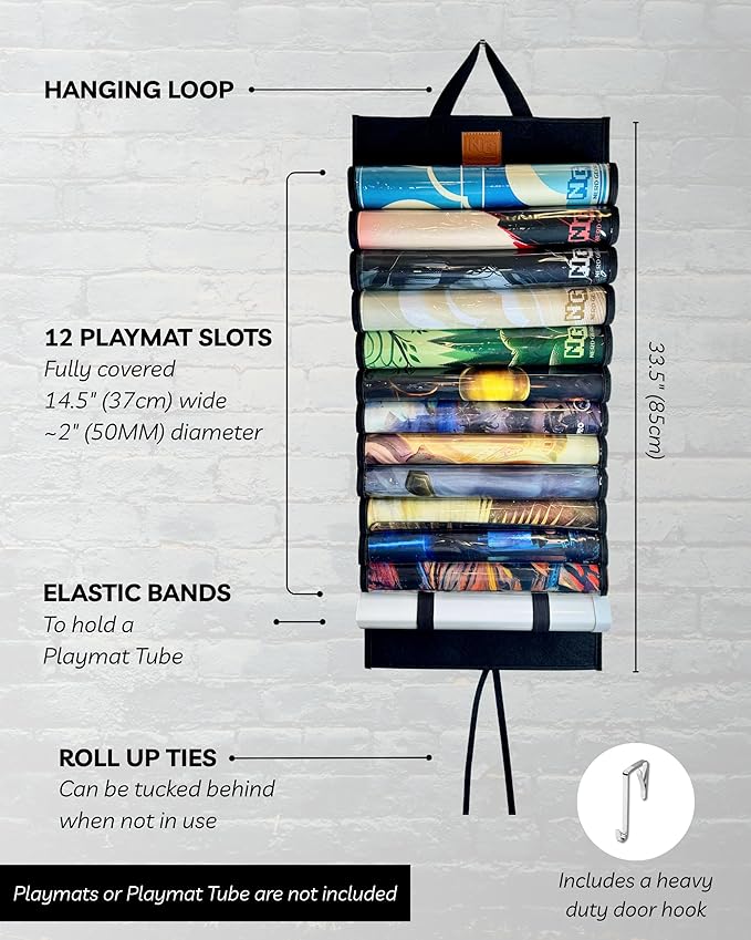 Nerd Gear Playmat Sanctuary - MTG Playmat Holder & Organizer Solution - Stores 12 TCG Mats + Tube - Ideal for Magic Playmats - Premium Playmat TCG Storage (Teal)