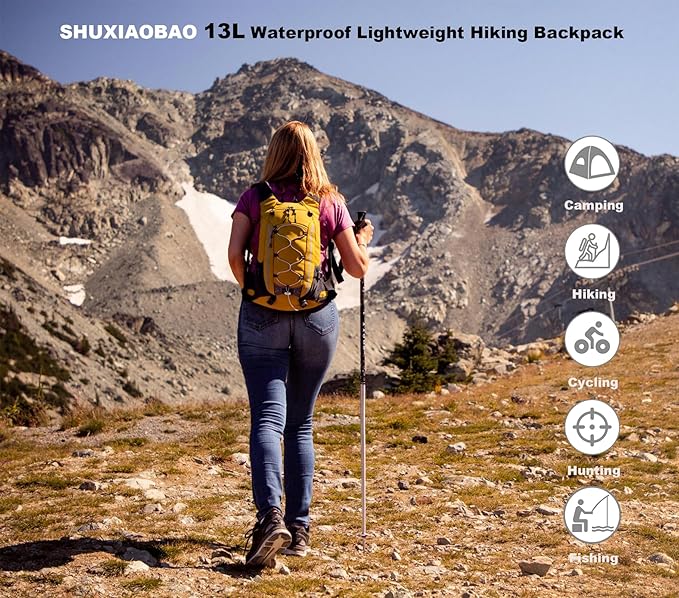Small Hiking Backpack Lightweight Waterproof Daypack for Camping Cycling Fitness Outdoor Sports - Women Men Teens