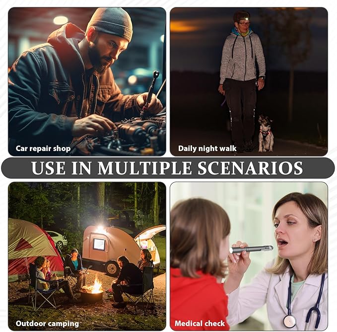 24 Pack Mini Pen Flashlights Bulk LED Pen Lights Aluminum Pocket Flashlights with Clips Small Handheld Torches Gifts for Camping Hiking Emergency Outdoor (Silver Gray)