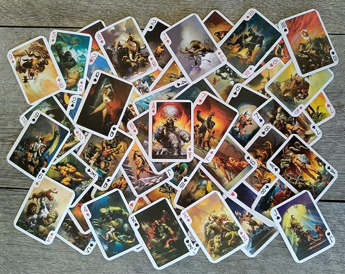 FANSTASY Playing Cards (Poker Deck 54 Cards All Different) Vintage Retro Fantasy SciFi Magazine Covers Comic Art by Ken Kelly