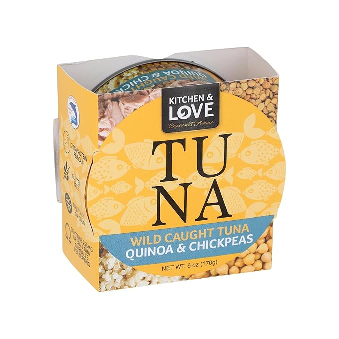 Kitchen & Love Wild Caught Tuna with Quinoa & Chickpeas in Olive Oil, 6 oz (Pack of 8)
