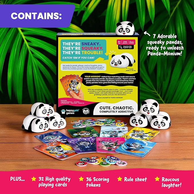 Pandamonium - Chaos Has Never Been This Cute! | The Hilarious Action-Packed Family Party Game for Kids, Teens and Adults | A Scavenger Hunt Card & Board Game for Ages 5+, 3-8 Players