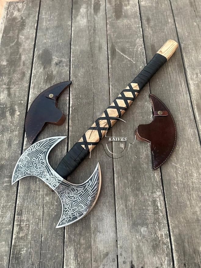 Viking Store Double Sided Ax Viking Axe Real Replica Double Head Ax Vikings Weapons Real Christmis Gift Gift for him |Ax-1001049|