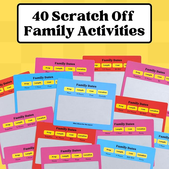 Family Dates 40 Scratch Off Cards ??Fun Activities & Date Night Ideas for Kids and Parents ??Adventure Card Game for Families ??Unique Gift for Family Nights, Holidays, or Birthdays