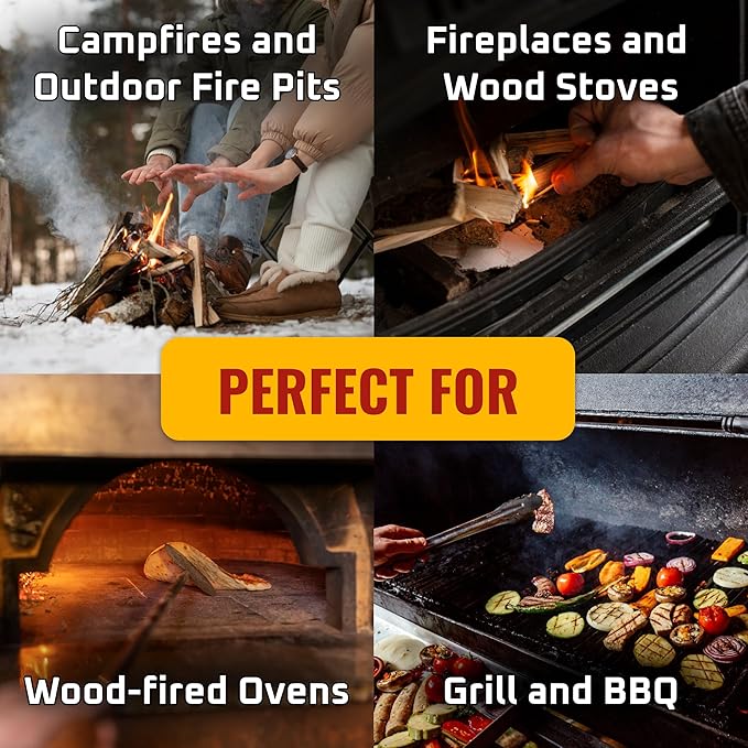 Fire Starter โข 175 pcs Natural Fire Starters up to 12 Min Burn Time Firestarters for Indoor Fireplace, Campfires & Camping, Wood Stove, Grill