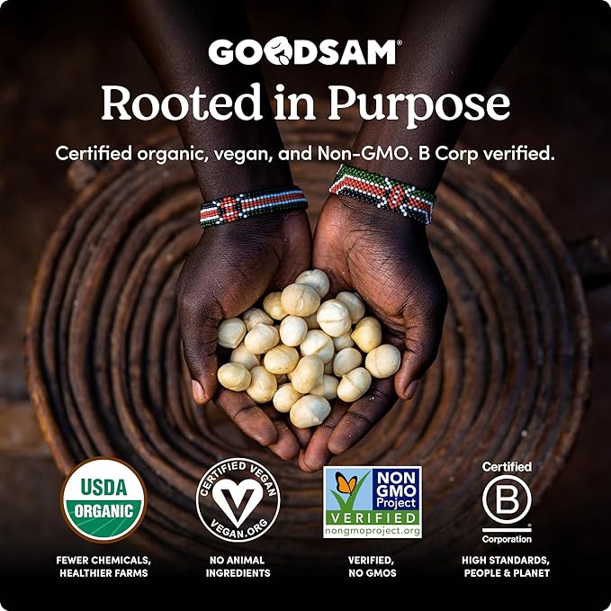 GoodSAM Organic Roasted Macadamia Nuts 1.5lb, Salted, Gluten Free, Non GMO, Vegan, Keto, Regenerative Farming, Direct Trade