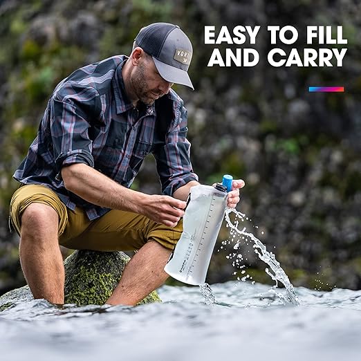 HydraPak Seeker+ - Collapsible Water Filtration & Storage (3L) - BPA & PVC Free, Hydration Reservoir Bag, Leak Proof, Lightweight