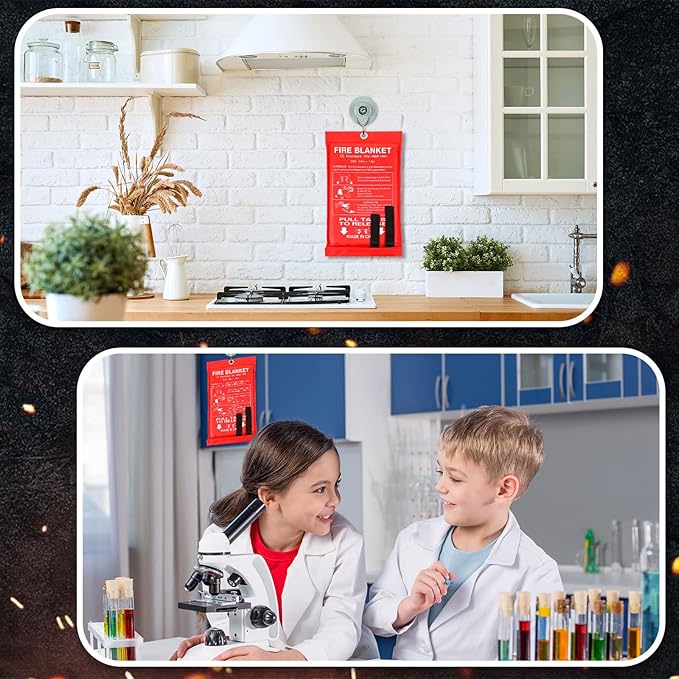 Macarrie 20 Pack 39??x 39??Fire Blanket Emergency for Home and Kitchen Safety Suppression Blanket Fiberglass Fireproof Survival for Fireplace Car Office Camping (Red)