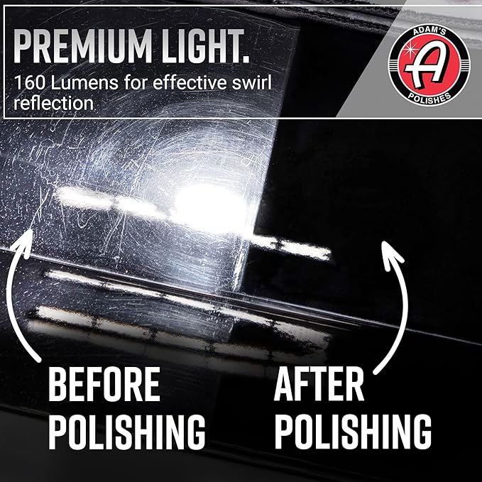 Adam's Polishes Swirl Finder Flashlight - Ultra Bright 170 Lumen Mini Light - Easily Spot Imperfections and Swirls in Your Paint When Polishing and Correcting Your Vehicles Finish