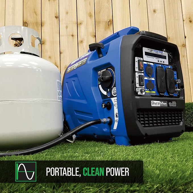 DuroMax XP2300iH 2,300-Watt Dual Fuel Portable Digital Inverter Generator - Gas & Propane, RV & Emergency Ready