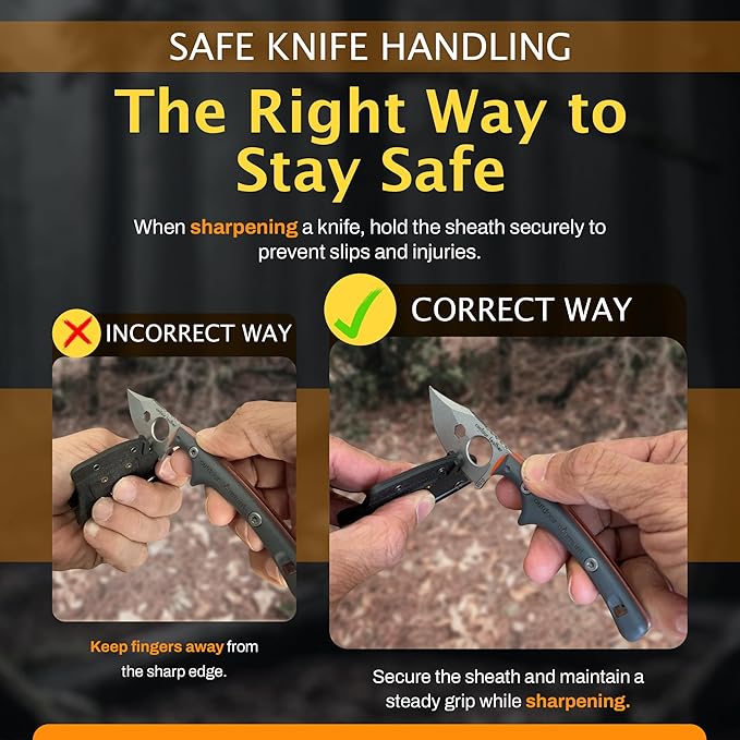 Contour Feather Survival and Culinary Knives ??VG10 Steel Fixed Blade with Fire Starter, Hex Driver, Knife Sharpener, Sheath & Built in Whistle - Built For Camping & Outdoor Adventure