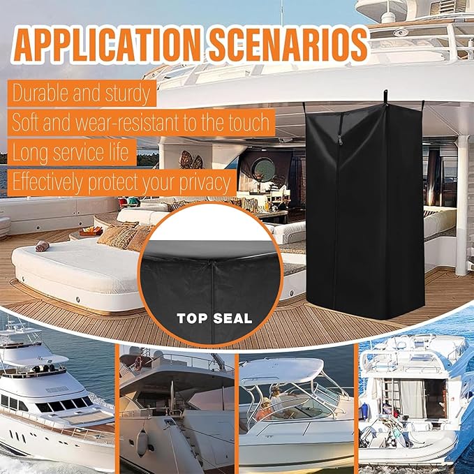 Boat Changing Room, Heavy Duty Hanging Privacy Tent Shower Awing Portable Overland Fitting Room for Pontoon Camping Boat Dancing