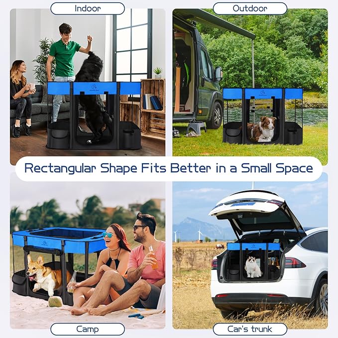 40x32x24 Inches Dog Playpen,Pet Playpen,Foldable Puppy Cat Playpen,Portable Exercise Kennel Tent Crate,Water-Resistant Breathable Shade Cover,Indoor Outdoor Travel Camping Use for Small Animals(L)